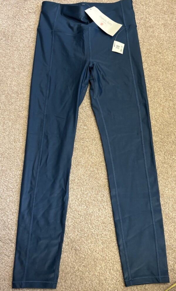 Sweaty Betty S Teal Blue High Rise Waist  High Shine 7/8 Legging