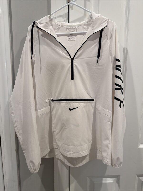 Nike Flex Packable Training Jacket Women M White Hooded Lightweight  Windbreaker
