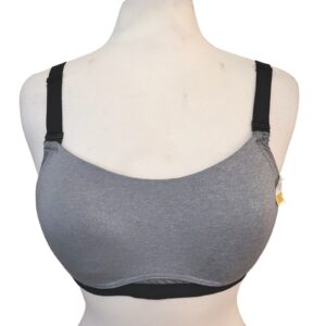 NWT Danskin Now High-Impact Gray Black Straps Back Clasp Sports Bra 36C