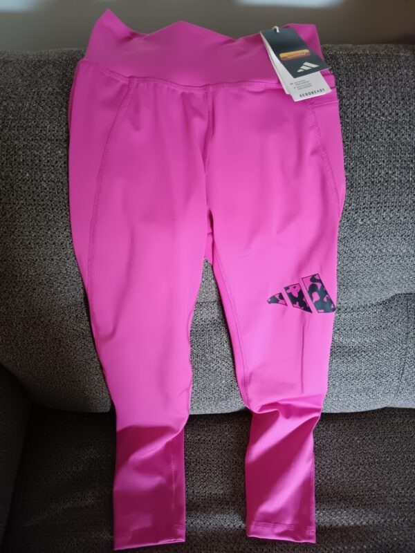 NWT ADIDAS WOMEN'S PANTS OPTIME STASH POCKET HIGH-7/8 TRAINING TIGHTS FUCHSIA SM