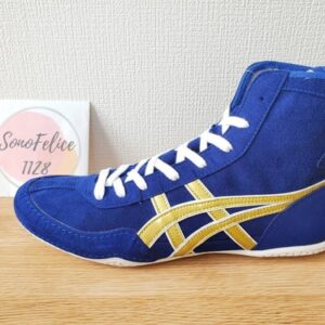 ASICS Wrestling Shoes 1083A001 EX-EO TWR900 Blue x Gold x White Boxing Order