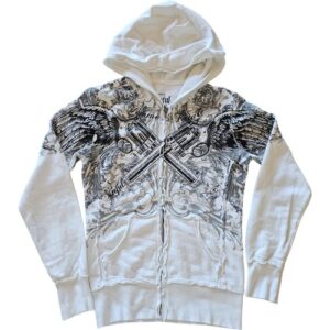 Women's Sinful by Affliction Femme Fatale Tattoo Zip Up Sweater Hoodie XS-XXL