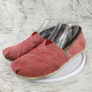 TOMS Red Womens Size 8 Casual Comfort Yoga Mat Shoes Slip On