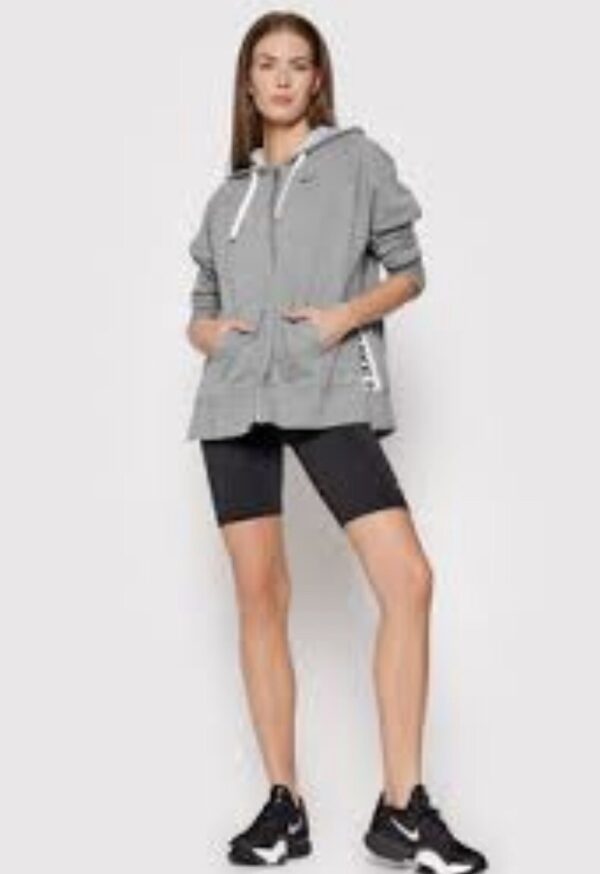 Nike CU7009 Women's Gray Dri-Fit Get Fit Full Zip Hooded Training Jacket Sz-L