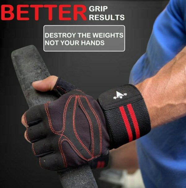 Heavy Duty Gym Wrist Wraps Bodybuilding Power Lifting Workout Gloves Support