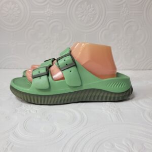 KuaiLu Recovery Sandals Green Womens 10 Orthotic Thick Cushion Sport Slides