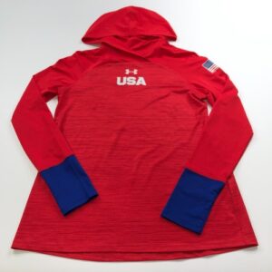 Under Armour USA Women's LG Long Sleeve Running Training Hoodie Pullover MINT