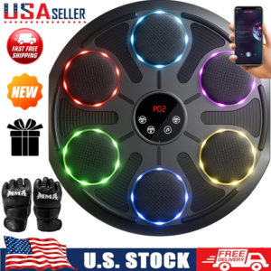 Music Boxing Machine Smart Bluetooth Wall Boxing Punching Pad 12 Modes w/ Gloves