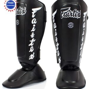 Muay Thai Shin Guards Syntek Leather Lightweight Durable Detachable Black Women