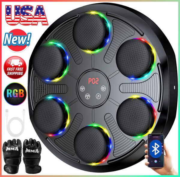 2025 Upgraded Smart Music Boxing Machine 12 Training Modes w/Boxing Gloves Music