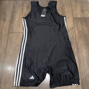 NWT Adidas 3 Stripes Women’s Singlet Wrestling Leotard Black Size XL