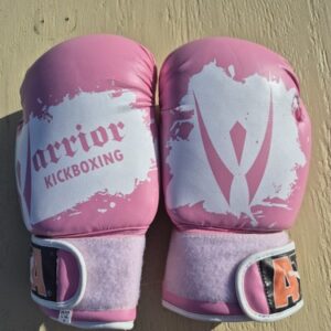 Warrior Pink And White Boxing Gloves MMA- Kickboxing-Boxing 12 oz