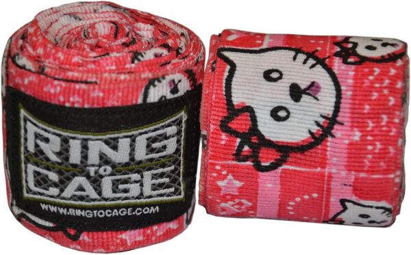 Ring to Cage Handwraps Mexican Style Stretchable- Patterned 180" (Pink Kitten)