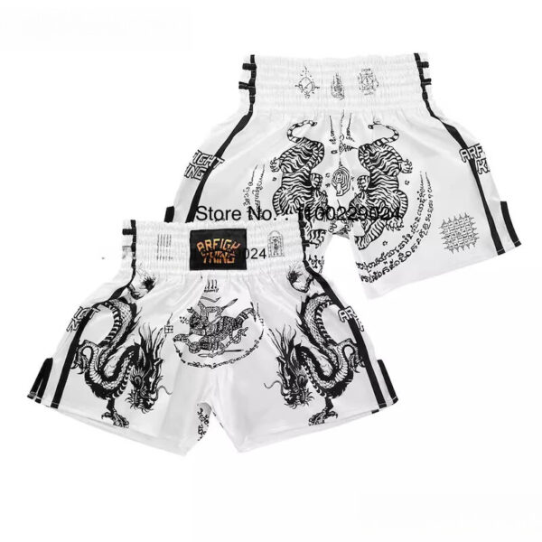 Muay Thai Shorts Tiger Dragon Printing Boxing Short Fast Dry Gym Grappling Fight