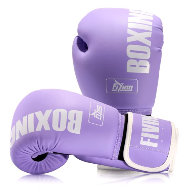 FIVING Pro Style Boxing Gloves for Women, PU Leather, Training Muay Thai,Spar...