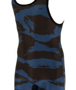 Matman Womens/Girls Funky Camo Singlet - Royal Blue/Black
