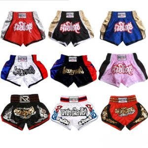 Muay Thai Shorts Patchwork Embroidery Grappling Short Combat Kickboxing Training
