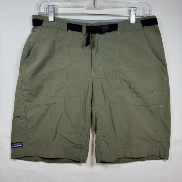 Patagonia GI III Hiking Shorts Women's Small Green Nylon Belted Cargo 55065