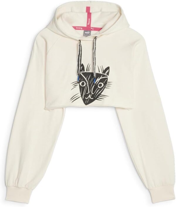 PUMA Womens Cropped Hoodie X Ll Training Casual Outerwear Casual - Beige