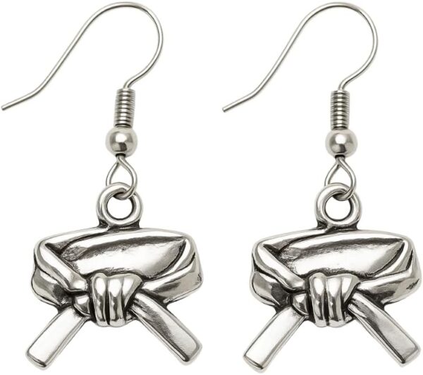 Sportybella Martial Arts Earrings, Martial Arts Belt Charm Dangle Earrings, Karate, Jiu Jitsu, and Taekwondo Girls Karate Gifts or Jiu Jitsu Present