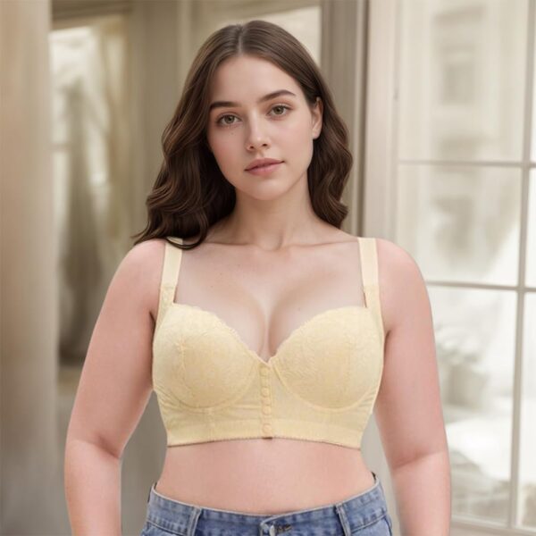 Plus Size Lace Front Closure Underwire Strap Bra for Women Comfortable Full Coverage Sports Bra