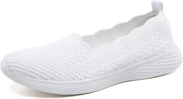 Puxowe Women's Casual Slip on Walking Flat Shoes-Lightweight Low-Top Knit Loafer Sneaker
