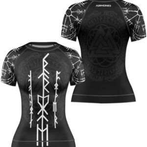 Viking Women's Short Sleeve Rash Guard Jiu Jitsu Compression Tops for MMA BJJ Grappling Gi No Gi