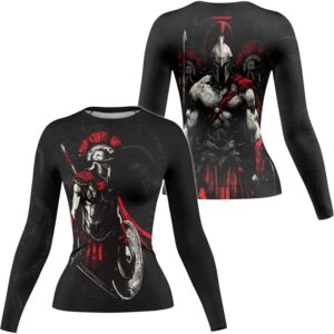 FORMONIES Spartan Long Sleeve Rash Guard for Women – High-Performance Compression Fit for Grappling MMA and Jiu Jitsu