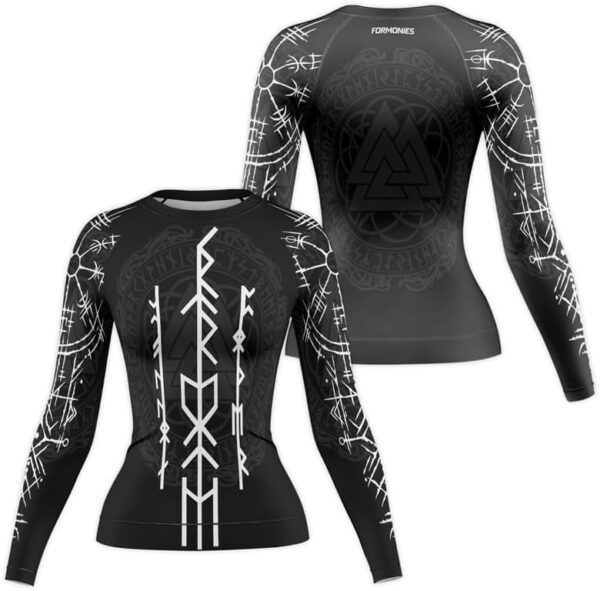 Viking Women's Compression Shirt Long Sleeve MMA BJJ Rash Guard Grappling Jiu Jitsu No Gi