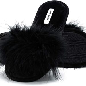 Extreme Plush Lady’s Sexy Slip-on Comfortable Slippers Women’s Fluffy Indoor Open-toe Scuff
