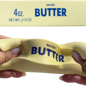 Slow Rebound Cute Butter Squeeze Stress Balls, 2026 New Squeeze Ball Realistic Butter Stick Soft Squeeze Toys, Upgrade Stress Relief Fidget Toys Wet Slow Rebound Stress Relief Toy (Beige)