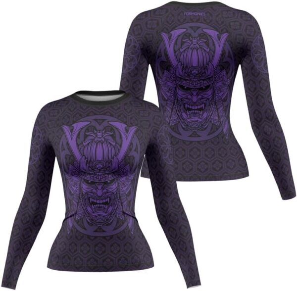 FORMONIES Women’s MMA Rash Guard – Samurai Compression Long Sleeve Base Layer for BJJ Combat Training
