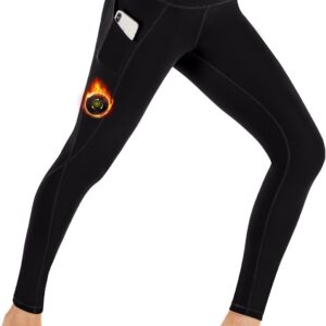 Ewedoos Fleece Lined Leggings Women Thermal Leggings for Women with Pockets High Waisted Winter Warm Tights Pants Clothes