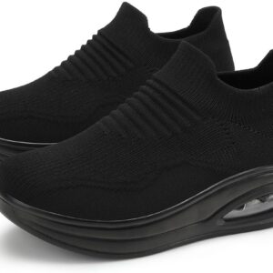 Walking Shoes for Women Slip on Air Cushion Nurse Loafers Resistant Work Sock Sneakers Food Service Platform Comfortable Weight Light