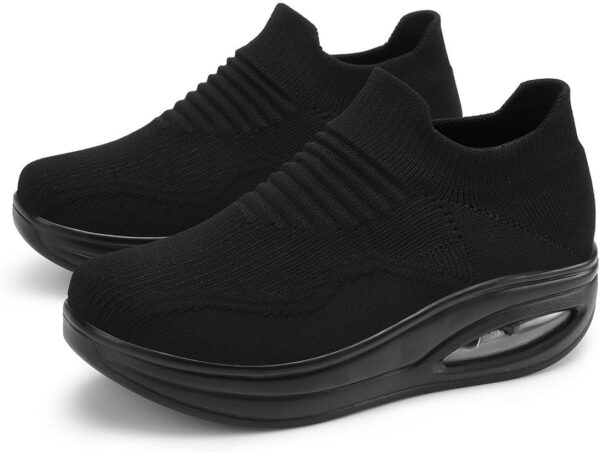 Walking Shoes for Women Slip on Air Cushion Nurse Loafers Resistant Work Sock Sneakers Food Service Platform Comfortable Weight Light