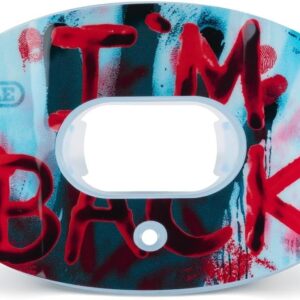 Battle Sports Oxygen Football Mouthguard - Football Mouth Guard with Strap, Superior Airflow & Better Performance, Maximum Breathability, Works with Braces (Red/Blue)