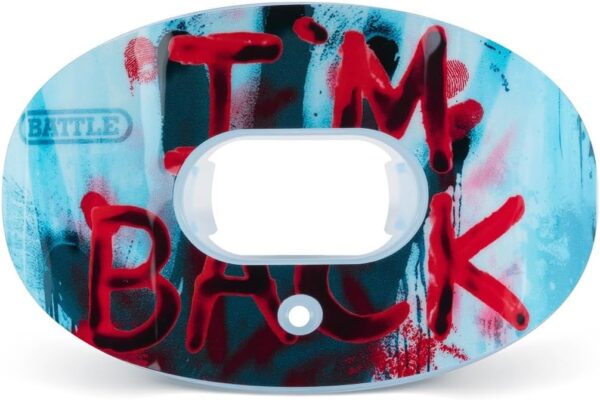 Battle Sports Oxygen Football Mouthguard - Football Mouth Guard with Strap, Superior Airflow & Better Performance, Maximum Breathability, Works with Braces (Red/Blue)