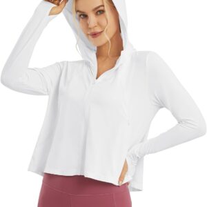 G4Free Womens UPF 50+ Sun Protection Hoodie Shirts Lightweight Quick Dry Long Sleeve Zip Jacket with Pocket Hiking Outdoor