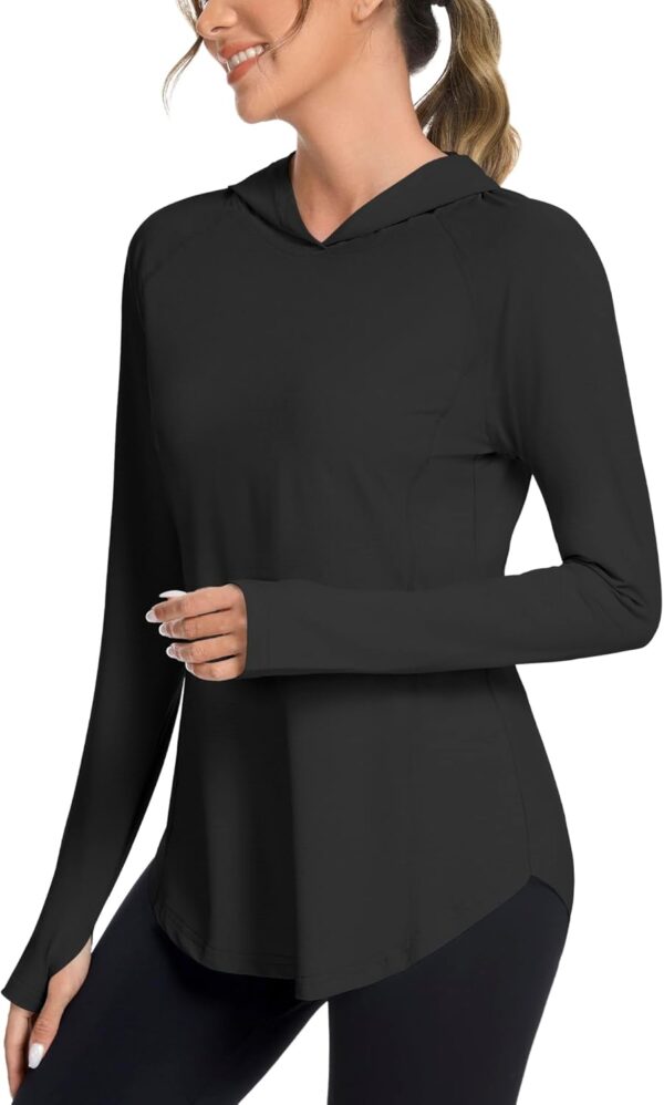 Women UPF50+ Long Sleeve Shirts UV Protection Lightweight Sun Hoodie Hiking Workout Tops Quick Dry Outdoor