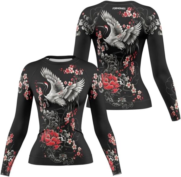 Samurai Rashguard Long Sleeve BJJ Women's Compression Tops for MMA Jiu Jitsu Grappling