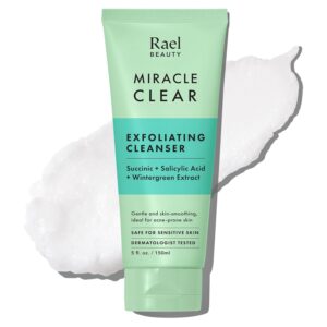 Rael Miracle Clear Facial Cleanser – Makeup Remover, Face Wash for Women, Korean Skin Care (Exfoliating Cleanser, 5.1 fl. oz)