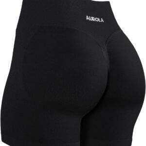 AUROLA Influence Workout Shorts for Women,2.5 3.5 4.5 5.5 6.5 No Roll Up Squat Proof Scrunch Seamless Compression Gym Short