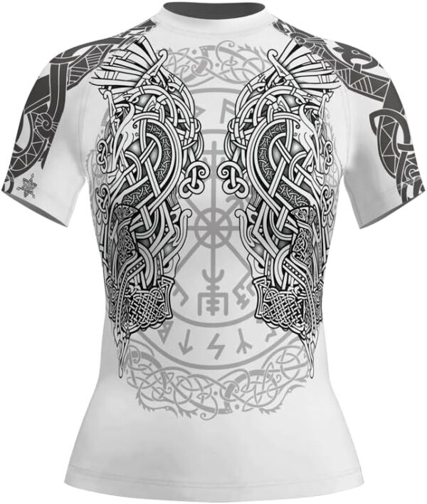 Viking Women's Jiu Jitsu Rash Guard Short Sleeve MMA Compression Shirt BJJ Fight & Gym Apparel