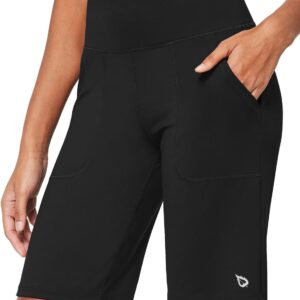 baleaf Women's Bermuda Long Shorts 10" Knee Length High Rise Athletic Shorts Pull On Workout Walking Golf Running Summer