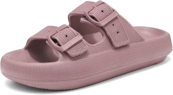Haifago Cloud Slide Sandals for Women Comfort Recovery Pillow Sandal, Lightweight House Bathroom Shower Slippers Adjustable Double Buckle Platform Slide