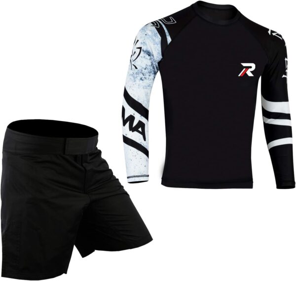 Roar MMA Rash Guard & BJJ Grappling Shorts Cage Fight Jiu Jitsu Training No Gi Wear
