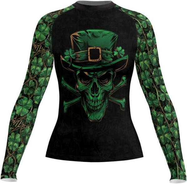 St Patrick's Day Women's Grappling Rash Guard Long Sleeve Loose Fit MMA BJJ Jiu Jitsu Compression Shirt