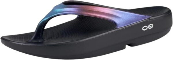 OOFOS OOlala Luxe Recovery Sandal, Midnight Spectre - Women’s Size 9