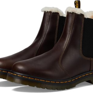 Dr. Martens Womens 2976 Leonore Faux Fur Lined Chelsea Boots Dark Khaki UK 4 (US Women's 6) M