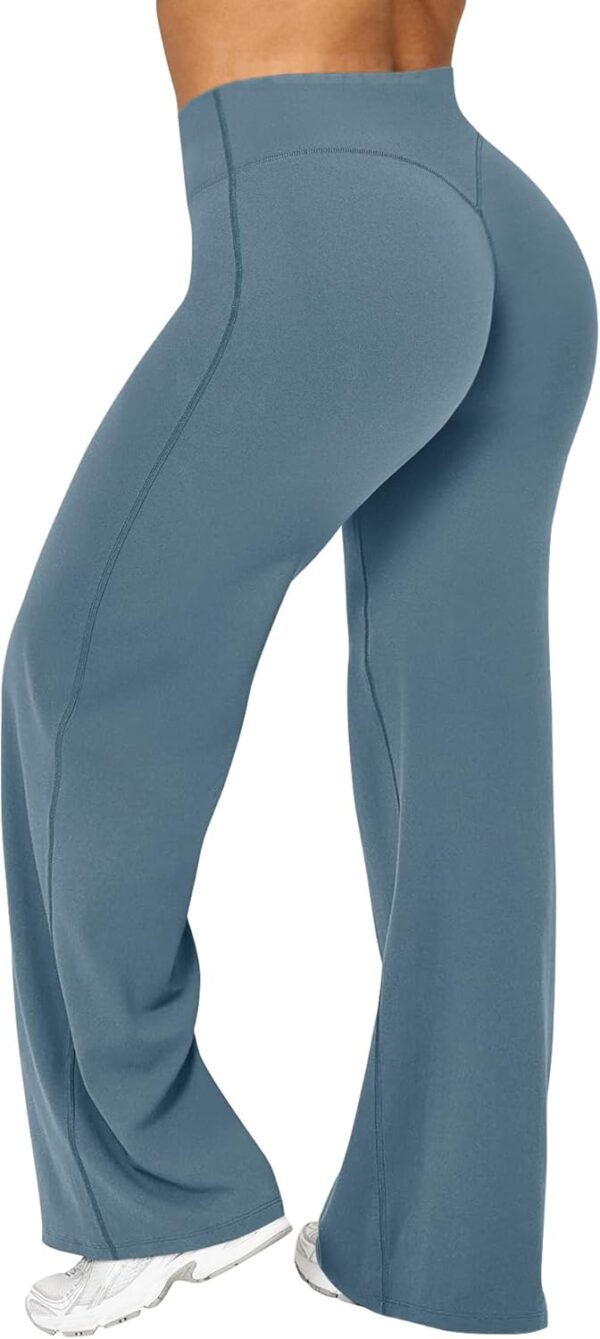 Women Straight Leggings Bottoms High Waist Gym Workout Leggings Stretch Casual Wide Leg Yoga Pants